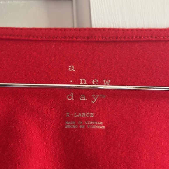 Red Ruffled Sleeve Women's Top - Picture 2 of 3